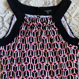 Maurices Spandex Pink/Black Y2K Business Tank Top Sz M